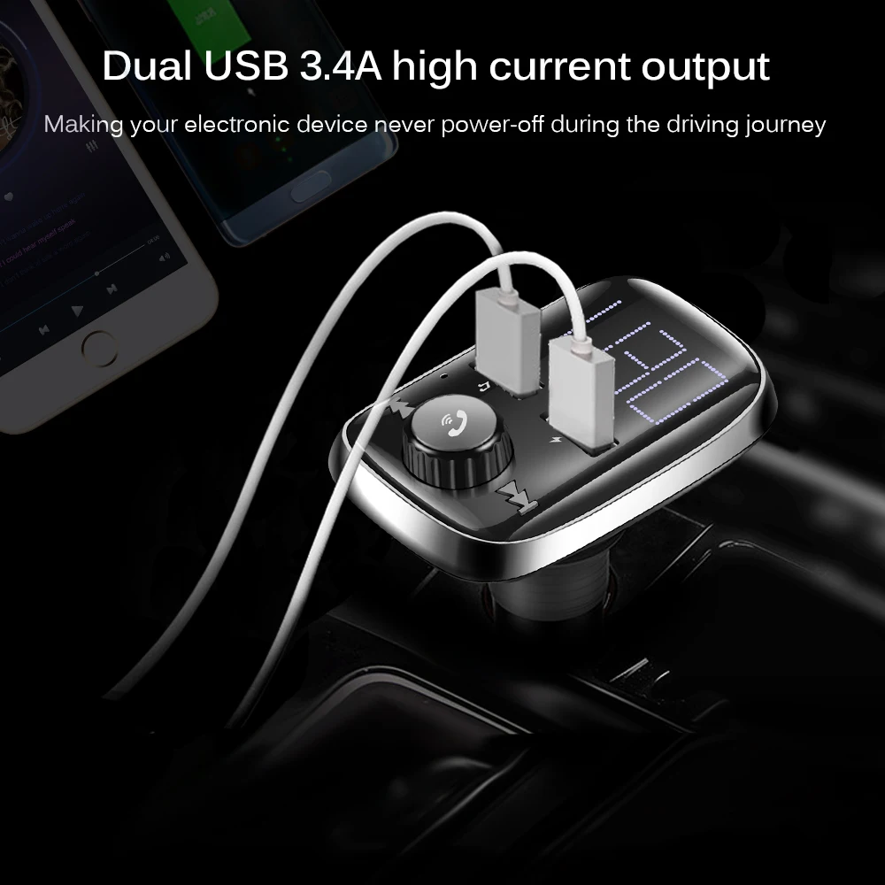 Onever Bluetooth Автомобильный fm-передатчик Handsfree автомобильный комплект радио FM модулятор Bluetooth Aux вход/выход Mp3 музыкальный плеер USB зарядное устройство