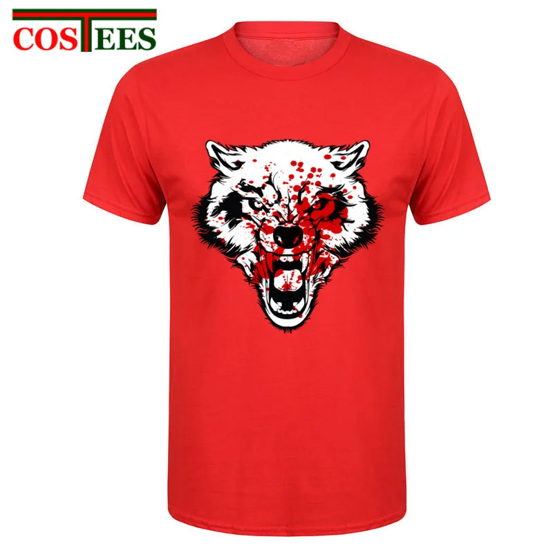 Мужская футболка Homme новинка 2017 с надписью BAD WOLF Cool The North member Blood Wolf мужские
