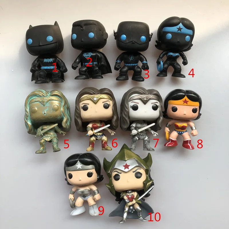 Funko pop используется светится в темноте чудо-женщина флэш Супермен Бэтмен Виниловая фигурка Коллекционная модель свободная игрушка