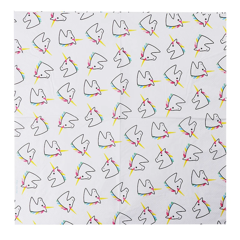 Новые INS Белый Единорог бумажные салфетки кафе и вечерние украшение в технике