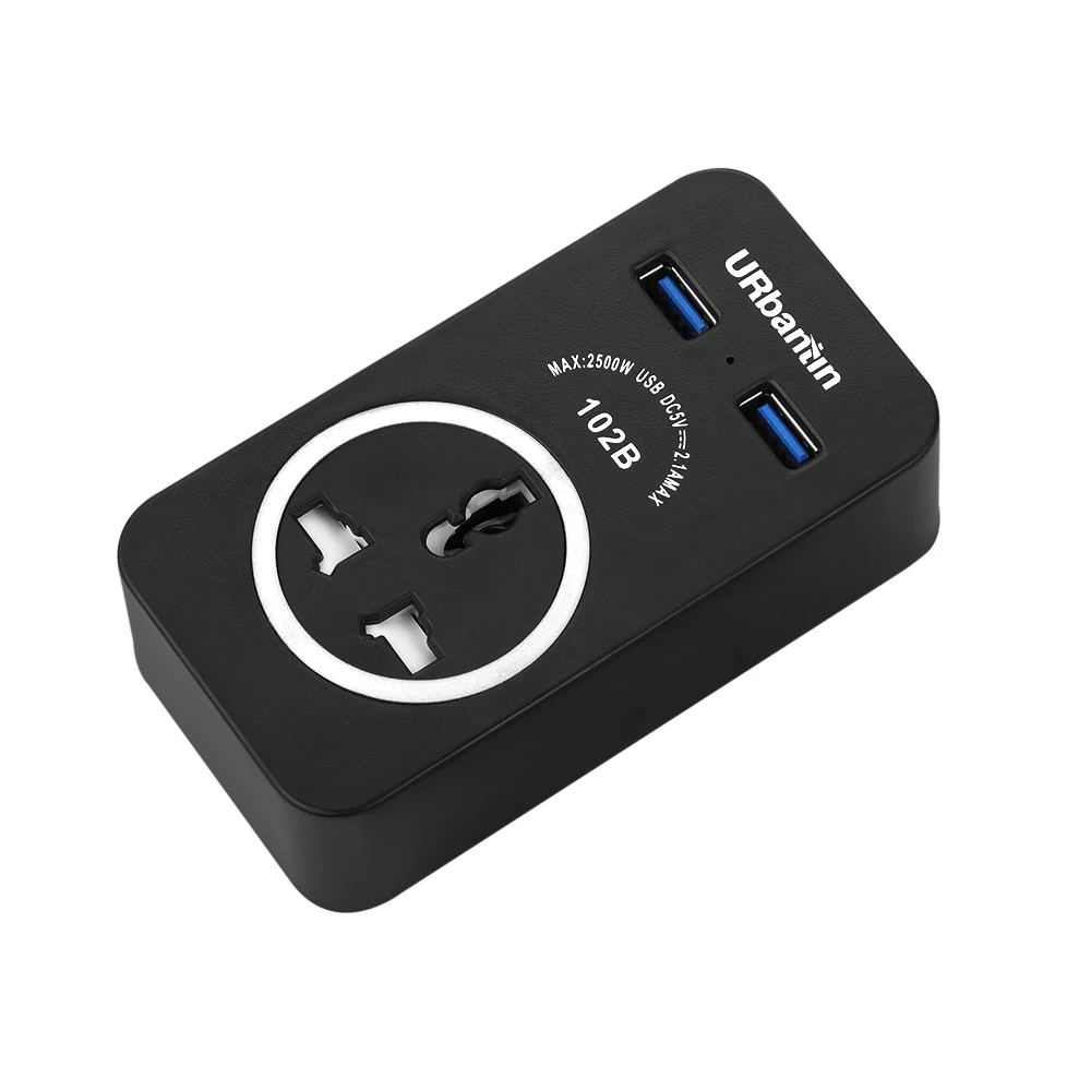 102B BLACK Urbantin USB силовая полоса умная вилка Быстрая зарядка USB Универсальная Розетка с EU UK AU US вилка мульти штепсельная силовая полоса - Цвет: 102B BLACK
