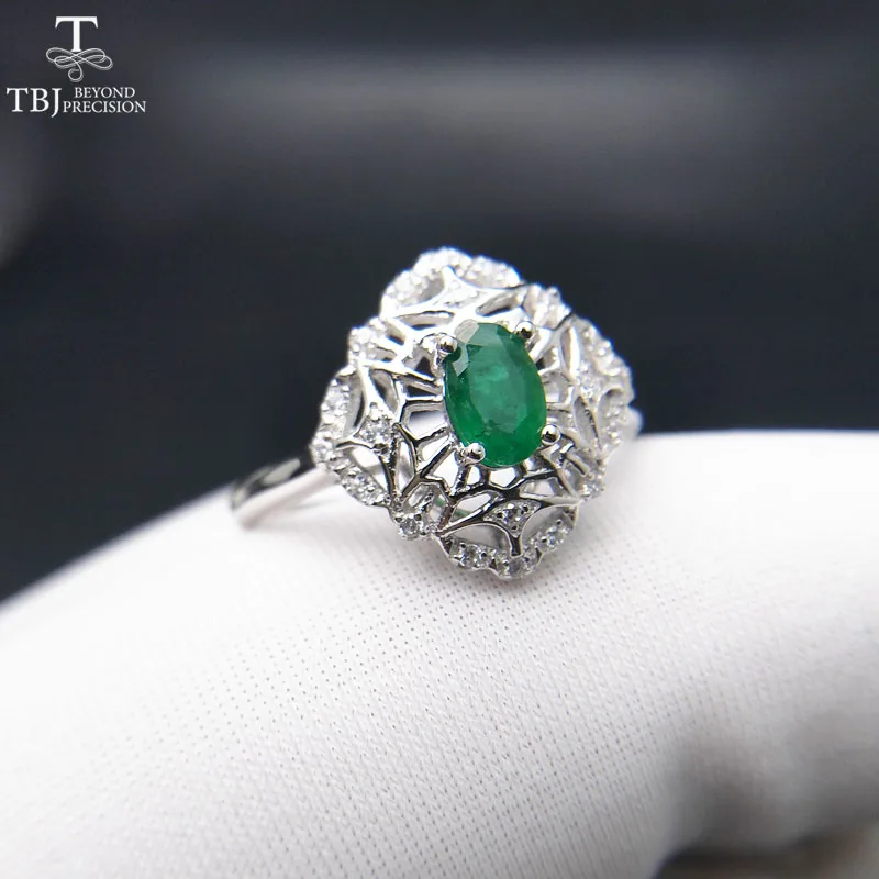 TBJ натуральный Замбия зеленый изумруд 0.5ct овальной огранки 4*6 мм драгоценный
