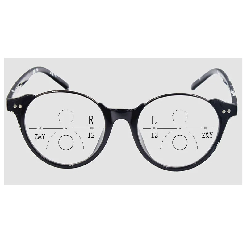 Модные Качественные женские круглые стильные Tr90 прогрессивные очки для чтения