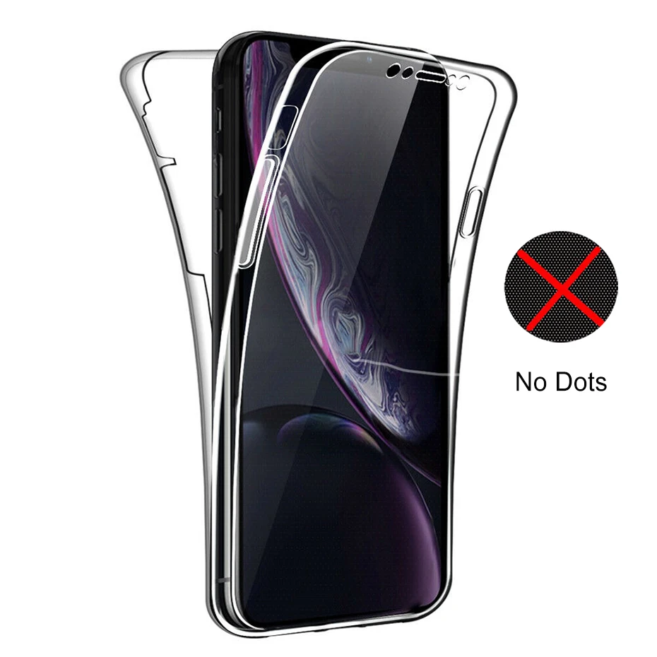 Luxury 360 Shockproof Silicone Full Cover For iPhone 7 X XR Transparent TPU PC Case 6 6s 8 Plus XS Max Phone |