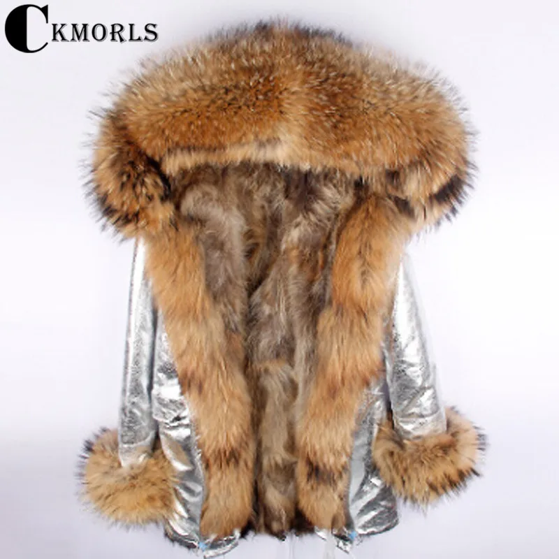 CKMORLS 2018 новая парка из меха енота для женщин зимнее пальто с меховым воротником