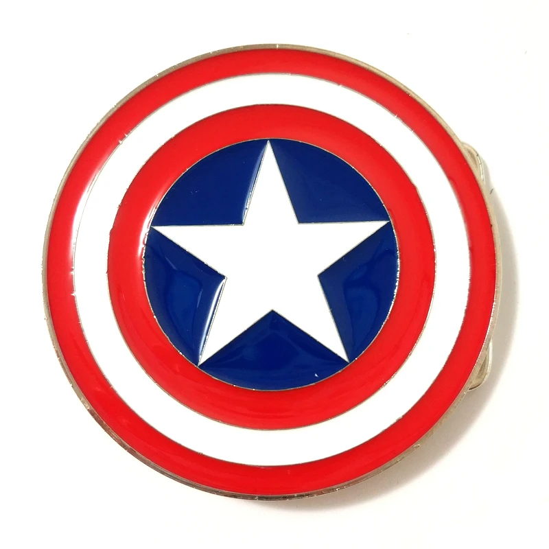 Пряжка для ремня Captain щит капитана Америка в стиле супергероев круглая