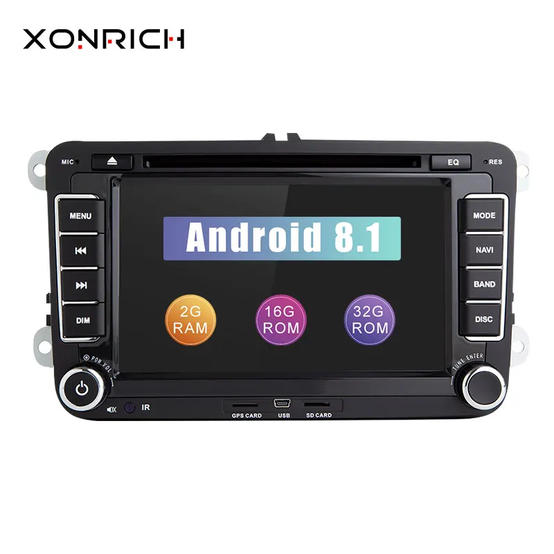 2 din Авторадио GPS Android 8 1 автомобильный мультимедиа для Skoda Octavia Volkswagen Passat b6 VW Seat leon