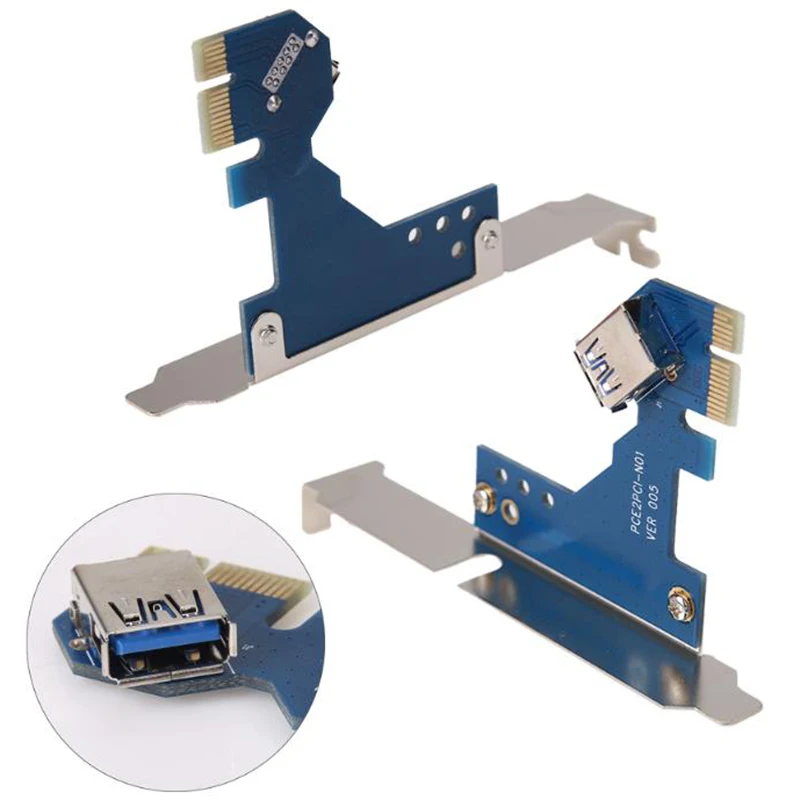 Pci E Express X1 к двойной Riser расширение адаптера карты с 1 м Usb3.0 кабель для