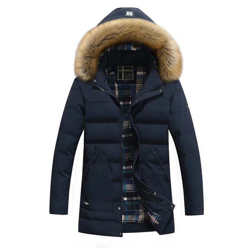 2018 зимние парки куртки Для мужчин теплая Повседневное толстые приталенная