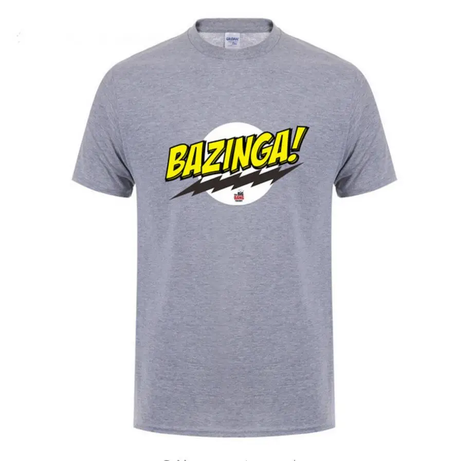 Мужская хлопковая футболка с коротким рукавом Bazinga Футболка принтом Теория