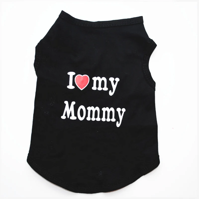 Love Mother Распродажа, унисекс, одежда для собак, мягкая хлопковая футболка для домашних животных, жилет, летняя одежда для щенков, черный жилет - Цвет: Love Mother