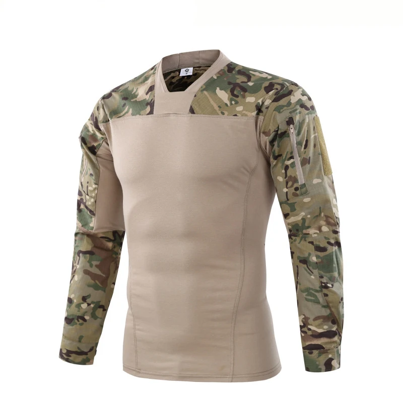 Камуфляжная Военная Тактическая Боевая футболка для мужчин камуфляжная