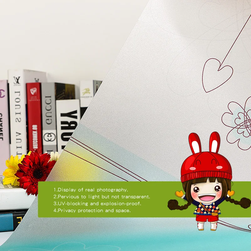 Декоративная витражная статическая пленка для окна DICOR матовая непрозрачная