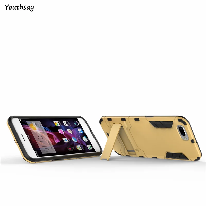 Oppo R10 Case Anti-Knock Robot Phone Stand PE + TPU Cover For Fundas Coque 5.5 inch |