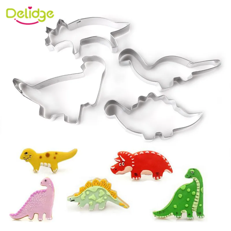 Delidge 4 шт./компл. форма для выпечки печенья в виде динозавра 3D бисквит Фондант