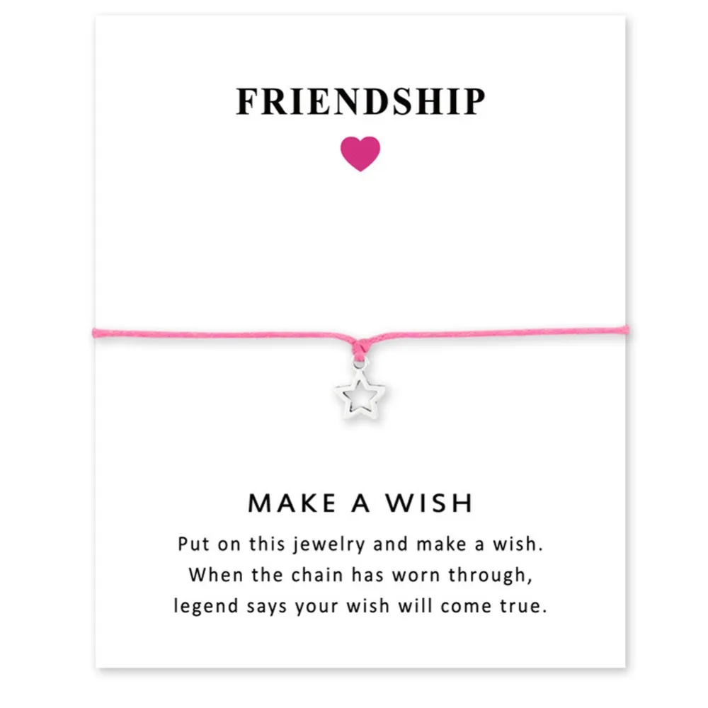 Браслет с надписью Благословение Желание звездой пентаграммой подарок для