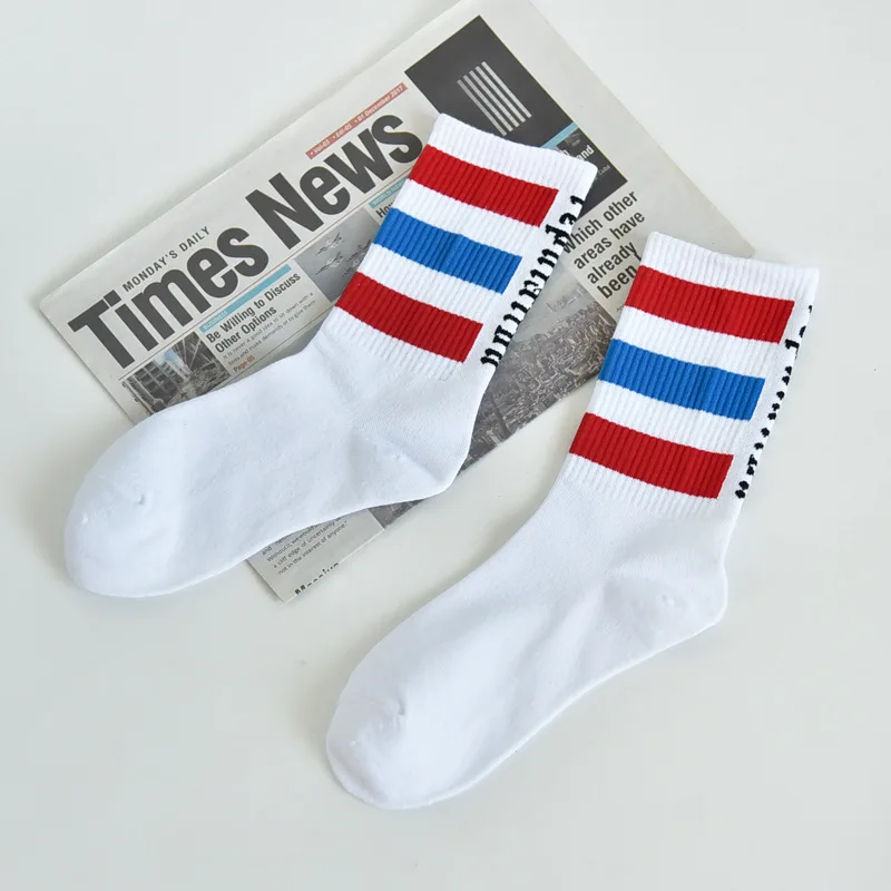 Новинка Harajuku мужские хип хоп модные белые радужные носки черные классные уличные