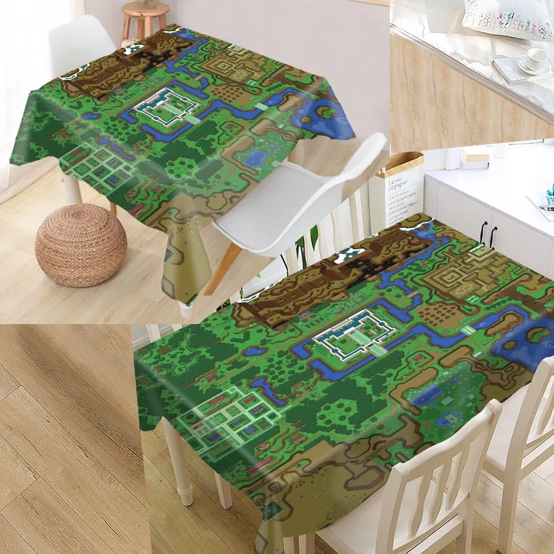 Скатерть Terraria MapTable прямоугольная водонепроницаемая маслостойкая скатерть из