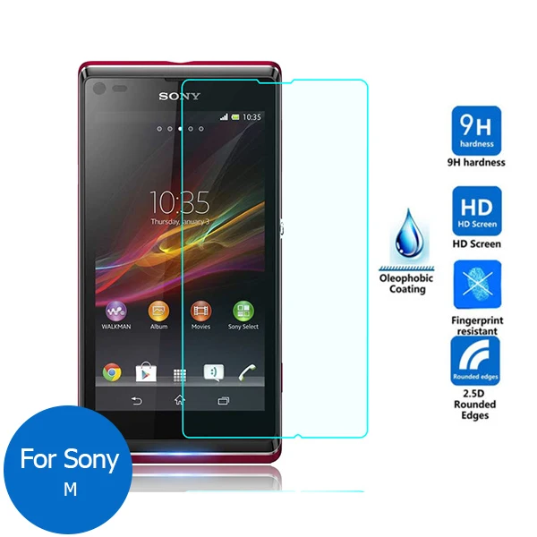 Закаленное стекло 9H 2.5D Защитная пленка для экрана Sony Xperia M C1904 C1905 C2004 C2005