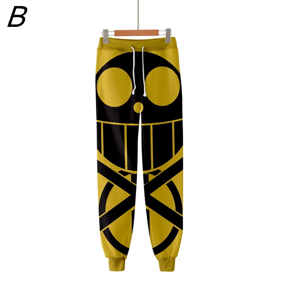 Золотой One Piece Aventure Model Hot Anime 3d Pants Men Cosplay Trousers Jongens Straw Monkey D Hip-hop Plus Size Baseball Pants Vrouwen - Цвет: Золотой