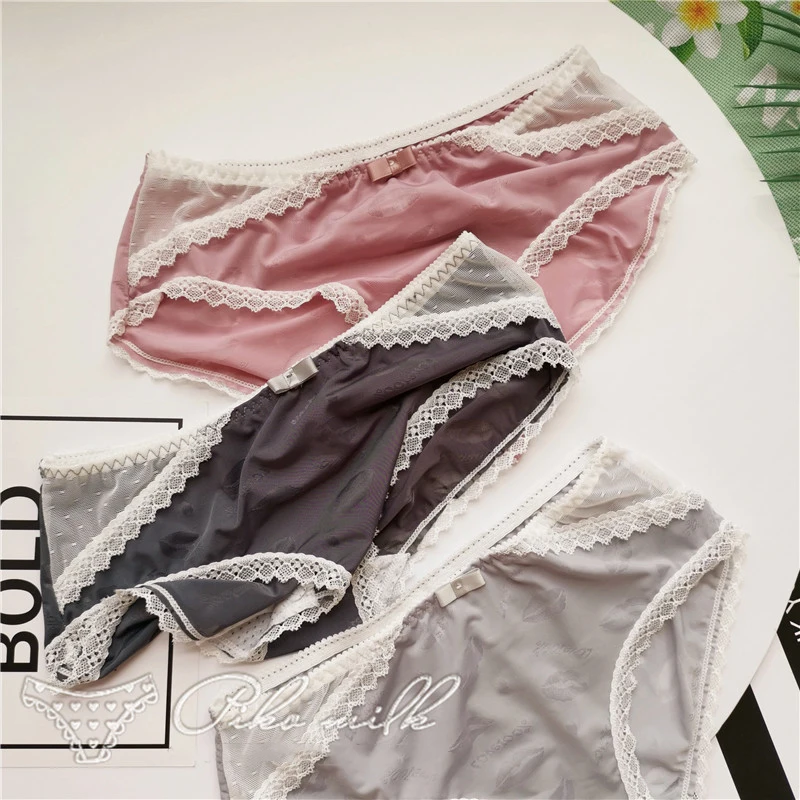 SP &amp CITY с рисунком губ ледяной шелк тонкое кружевное сексуальное нижнее белье для