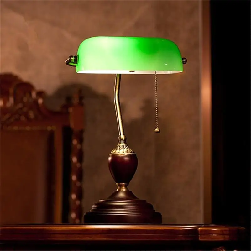 Изумрудно зеленая стеклянная Настольная лампа с внешним аккумулятором