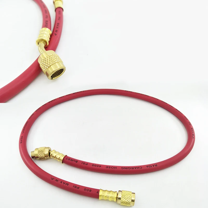 36-дюймовый заряжаемый шланг R410A рабочее давление 800 PSI разрыва 4000 желтый и красный