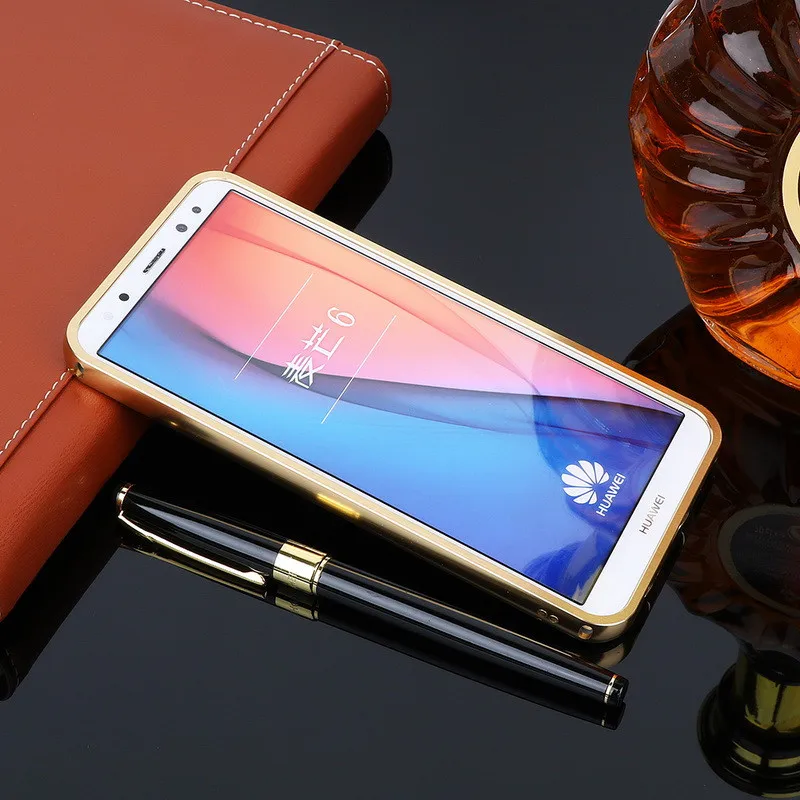 Для Huawei Mate 10 Lite чехол Золотой металлический алюминиевый бампер зеркальные Чехлы