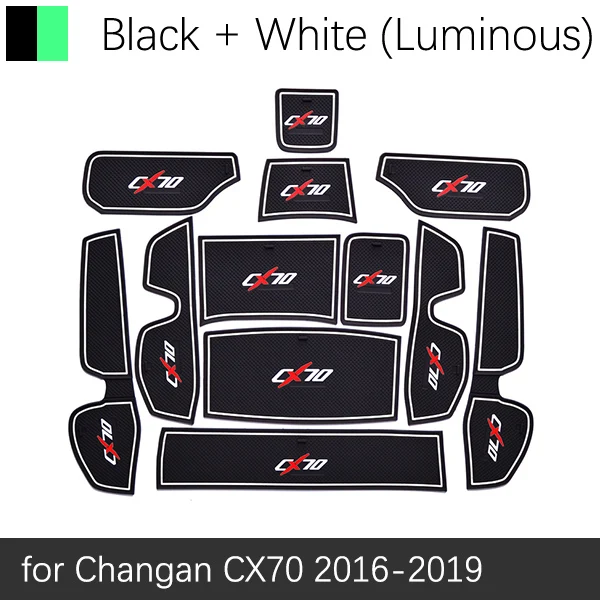 Противоскользящие ворота Слот коврик Coaster для Changan CX70 аксессуары чашки коврики-держатели резиновые прокладки 12 шт./компл. наклейки для автомобиля - Название цвета: White Luminous