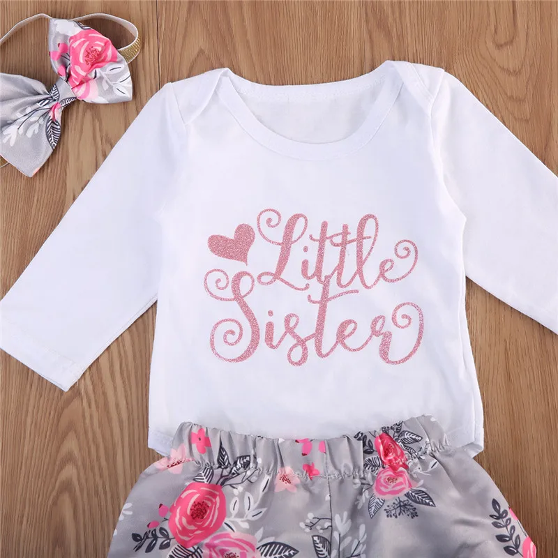 Pudcoco/комплекты одежды для маленьких девочек боди с длинными рукавами маленькой