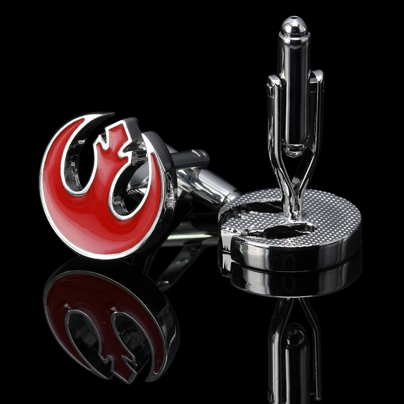 Запонки Звездные войны с красными птицами брендовые запонки на кнопках модные