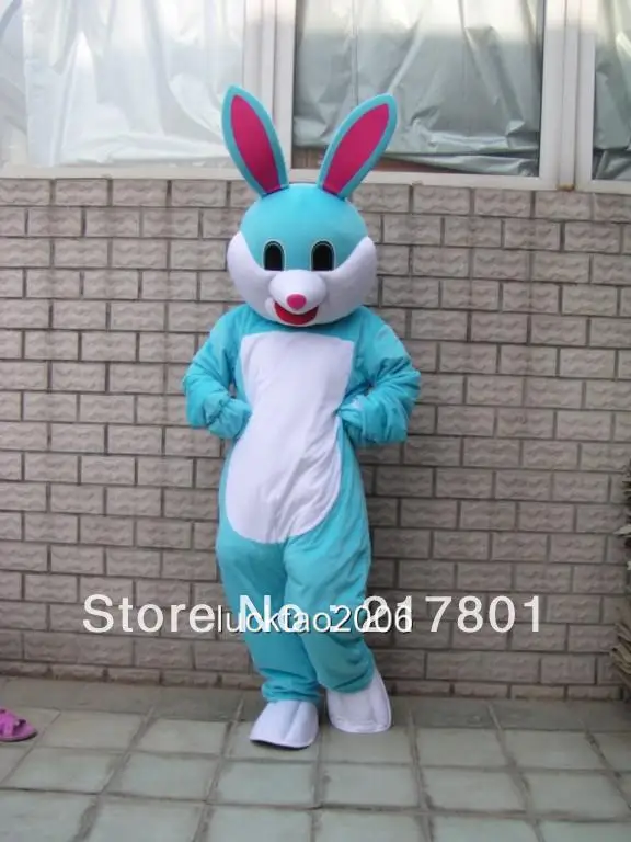 Синий пасхальный заяц ошибка для взрослых талисмана необычные экипировка