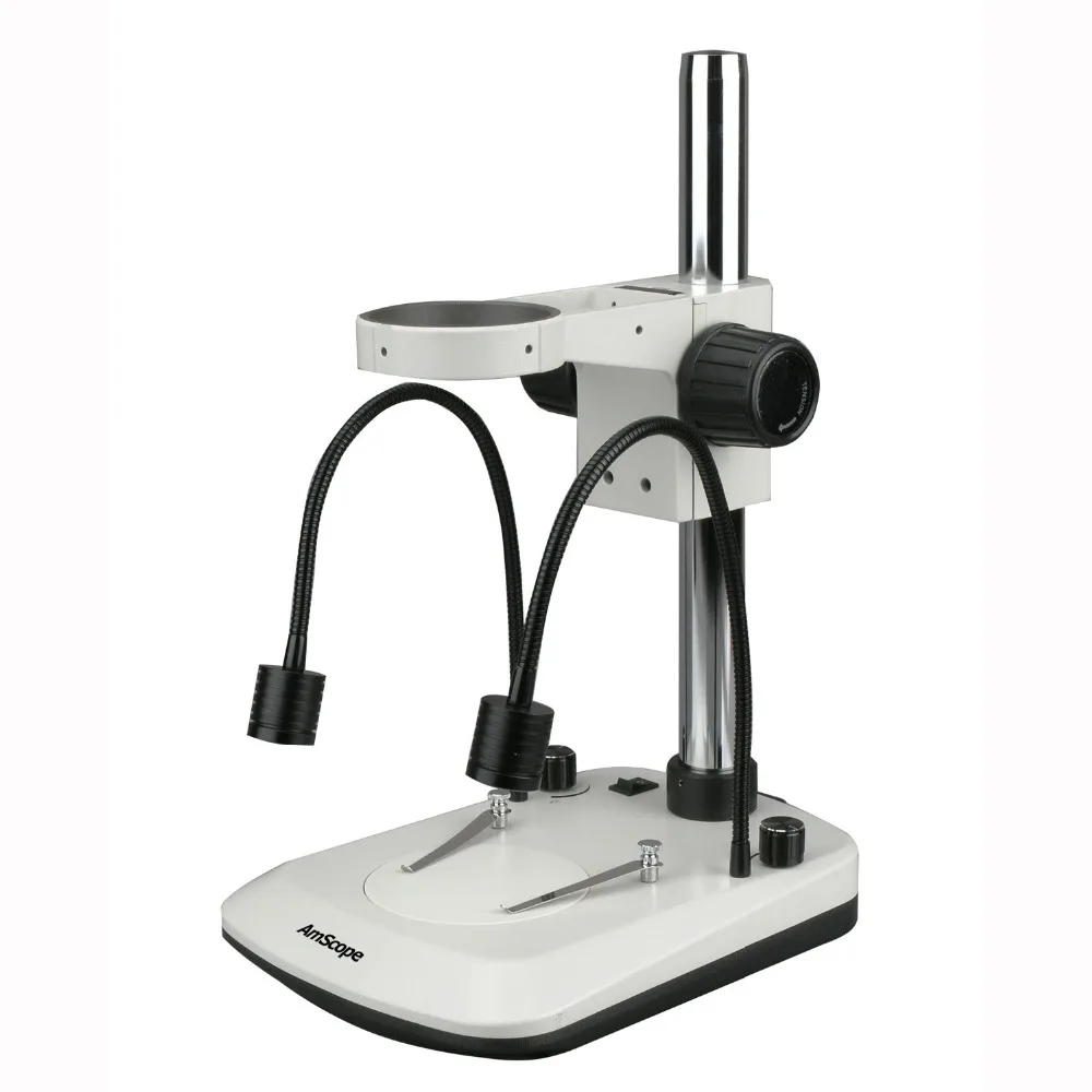 AmScope стерео микроскоп настольная подставка со встроенным двойным гусиная шея