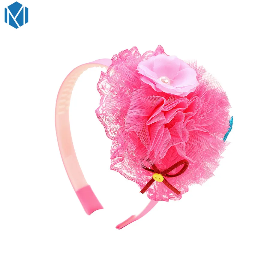 M MISM/Милая повязка для волос принцессы с цветочным рисунком и короной Розовая