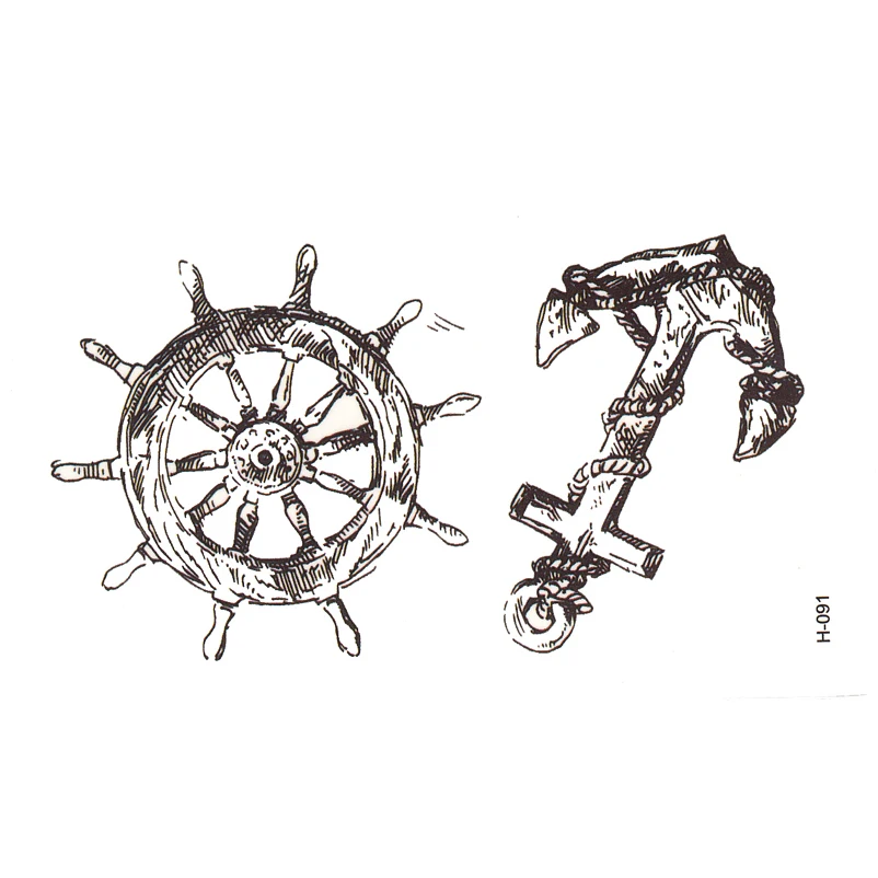 Якорь матросские татуировки Временные Блестящие Татуировки рукав тату макияж xha