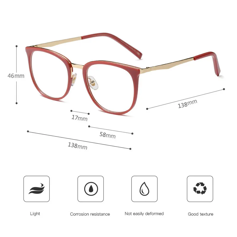 Высококачественная оправа из сплава для женщин очков оптические прозрачные