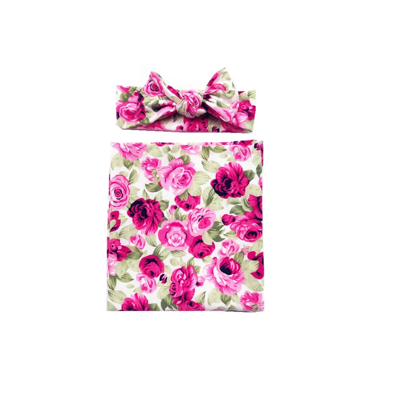 2 Новорожденная фотография Реквизит Детские одеяла с принтом новорожденного младенца пеленка для сна обертывание ребенка повязка на голову аксессуары - Цвет: 2