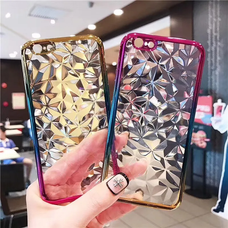 3D Градиент Алмазное покрытие Solf ТПУ чехол для телефона Samsung Galaxy S9 S8 Plus J3 J5 J7 2016 2017 J2