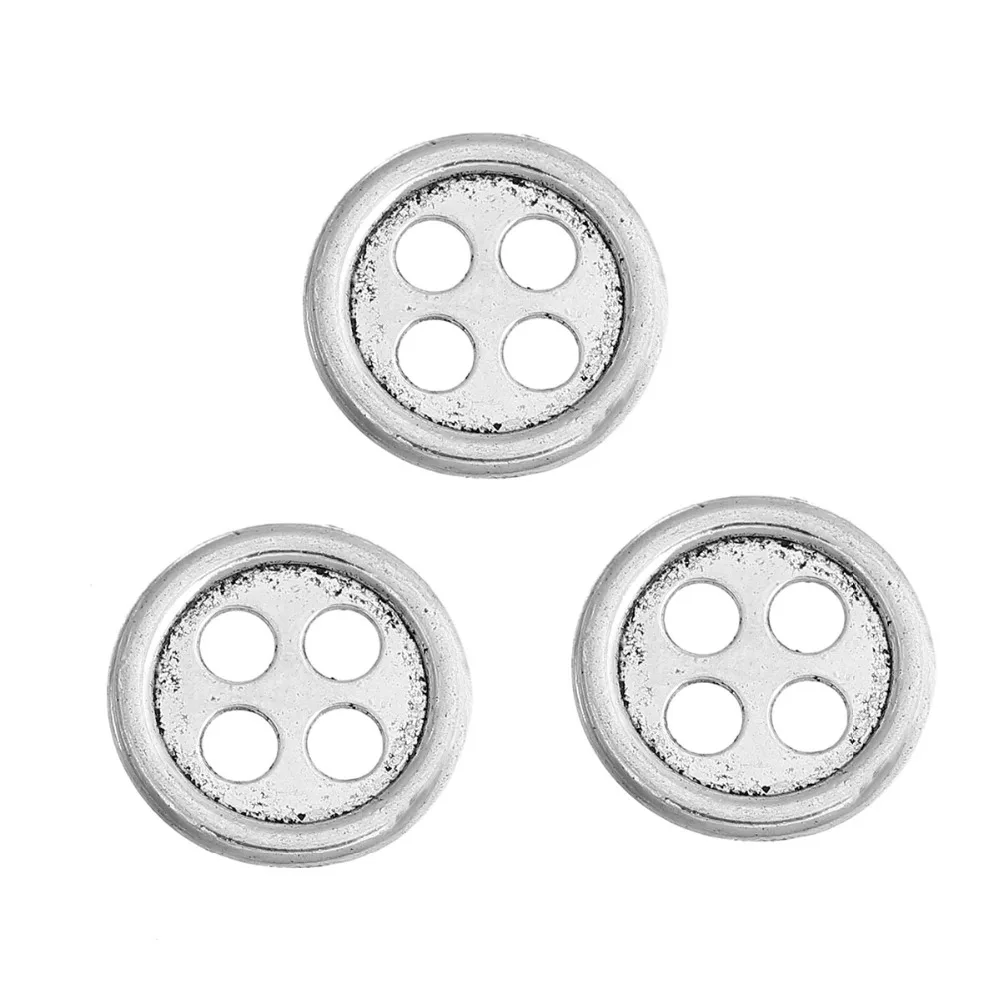 Сплав на основе цинка античный серебряный цвет металлические кнопки сердце