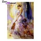 Алмазная живопись Ever Instant ручной работы с изображением женщины скрипки Стразы Вышивка крестиком 5D рукоделие, Алмазная мозаика вышивка 3F1703