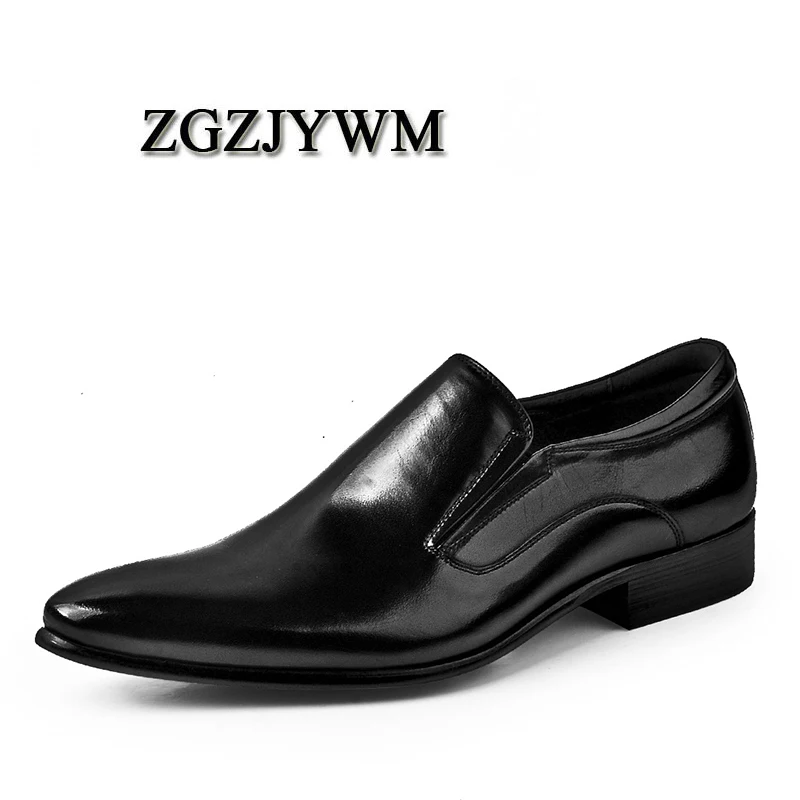 ZGZJYWM/Новые модные черные/красные туфли оксфорды из натуральной кожи на плоской