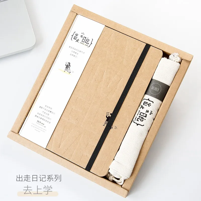 Каваи планировщик прекрасный дневник канцелярские принадлежности и Подарочная коробка набор Кошки Путешествия в руки дневник записная книжка - Цвет: F