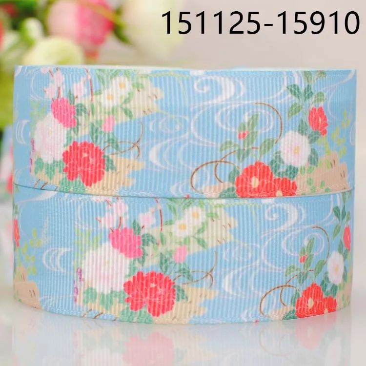 10 ярдов Различные размеры японский стиль печатная Grosgrain лента японские цветы