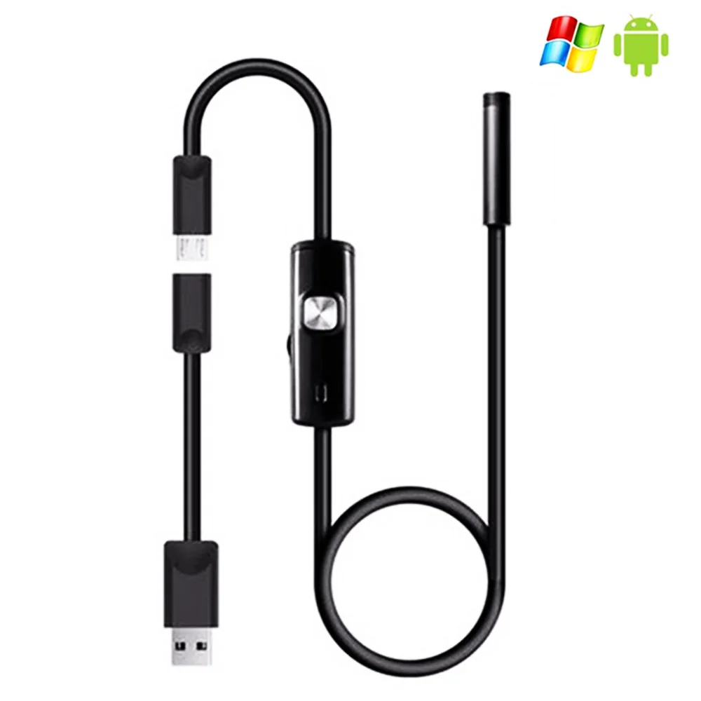 Водонепроницаемая камера эндоскоп 6 светодиодов 5 мм 1 3 МП м 2 м|endoscope android|endoscope