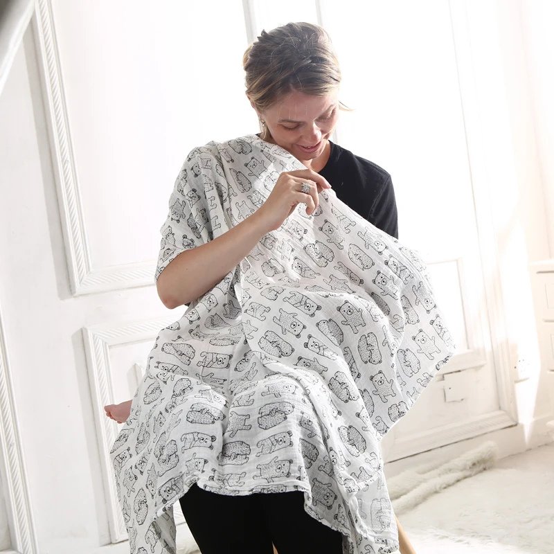 Пеленки для новорожденных хлопковая накидка из муслина с геометрическим узором