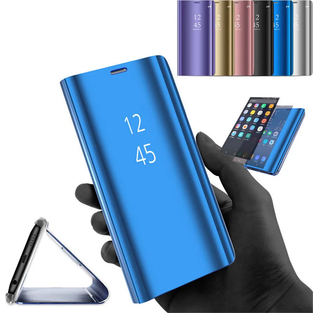 Mi rror флип умный чехол для Xiaomi Redmi 4X5 Plus Note 4X3 5A прозрачный подставка телефона mi A1 x 2 6