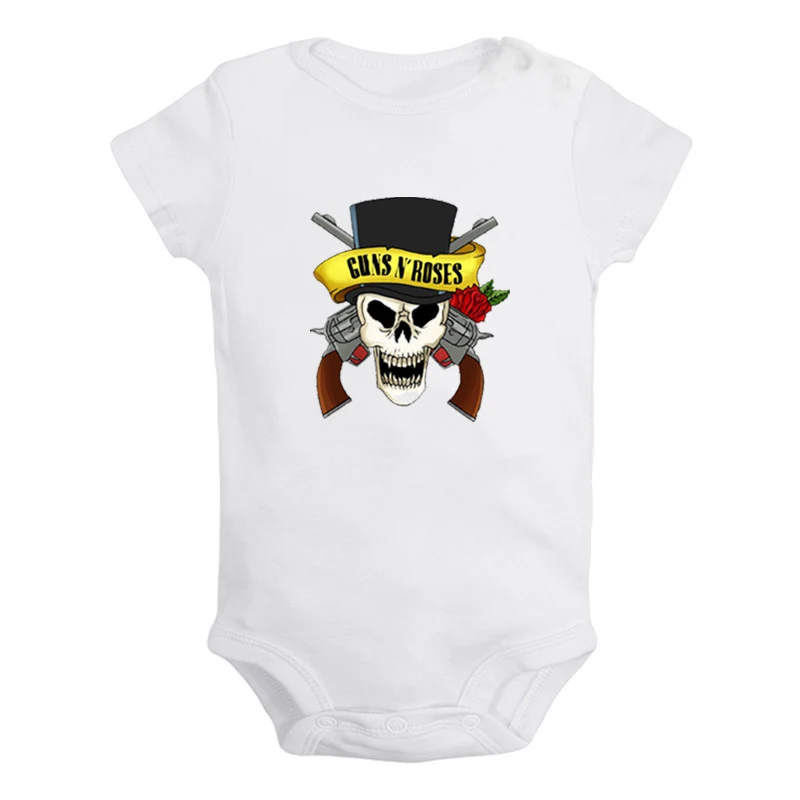 ieBodysuits1000W Guns N' рок-группа, розы, Одежда для новорожденных девочек и мальчиков, комбинезон с короткими рукавами, комбинезон, хлопок - Цвет: ieBodysuits1000W