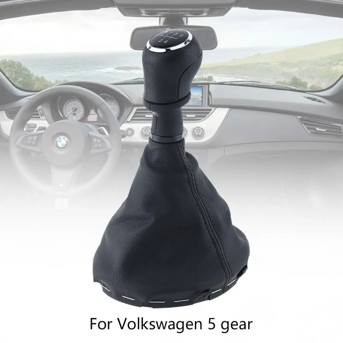 Black 5 Speed Car Manual Gear Shift Handball Knob With Dust Cover / Spring Screw for Volkswagen T5 T5.1 T6 2003 2005-2015 | Автомобили и