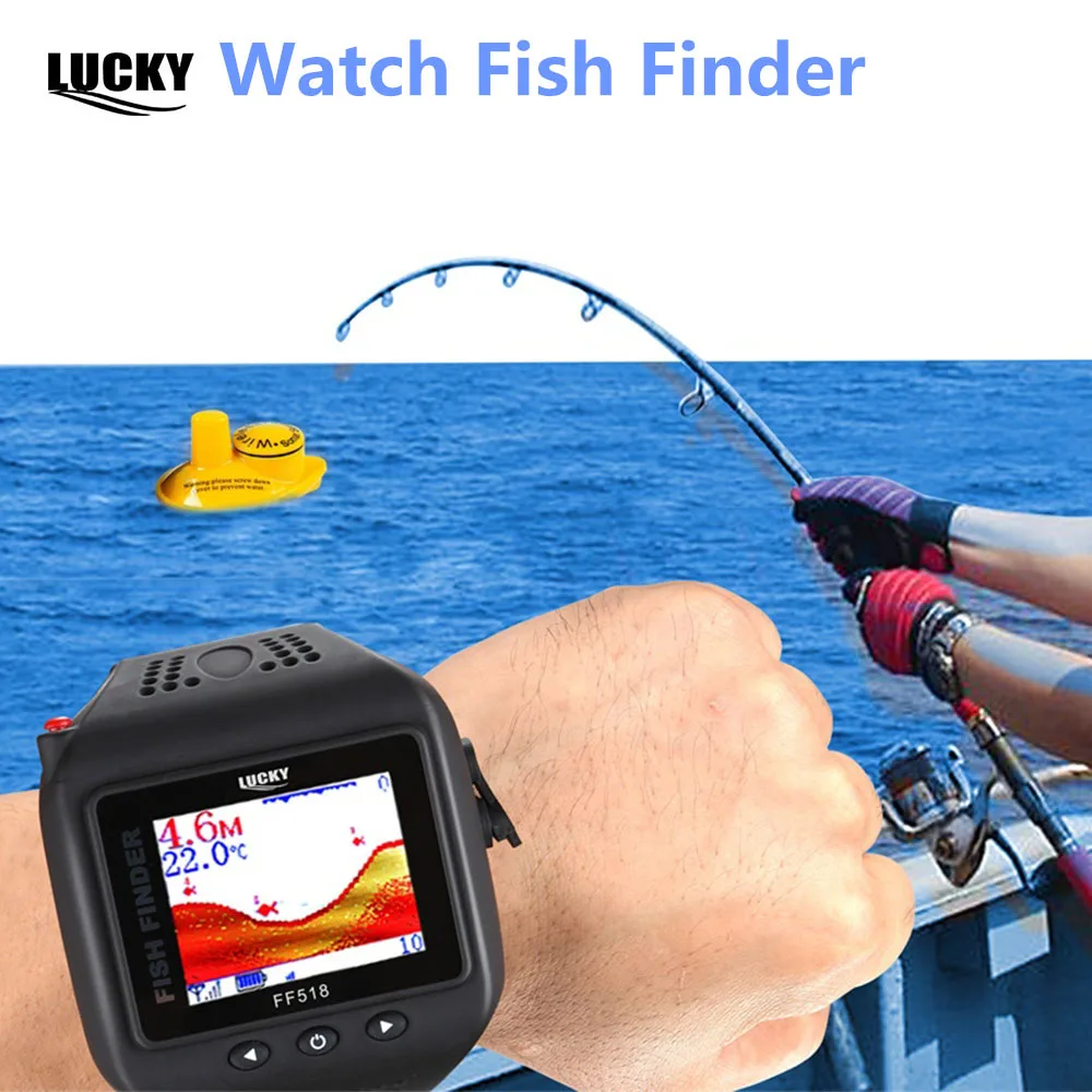 LUCKY FF518 беспроводной Sonar часы рыболокатор портативный эхолот легкий цветной