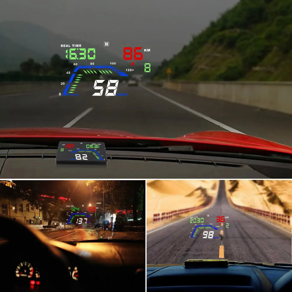 Car Head Up Display 5.5 Inch Multi Color Auto HUD GPS Speedometers Overspeed Warning Dashboard Windshield Projector | Автомобили и